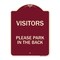 Signmission Visitors Please Park in the Back Heavy-Gauge Aluminum Architectural Sign, 24" x 18", BU-1824-22719 A-DES-BU-1824-22719 - alternate 1